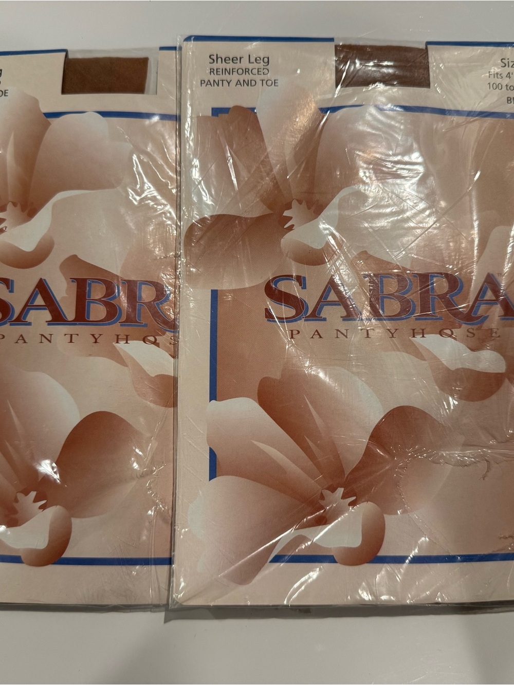 Vintage Sabra Pantyhose Beige Size B Sheer Leg 2 New Pair See Sizing Shown
